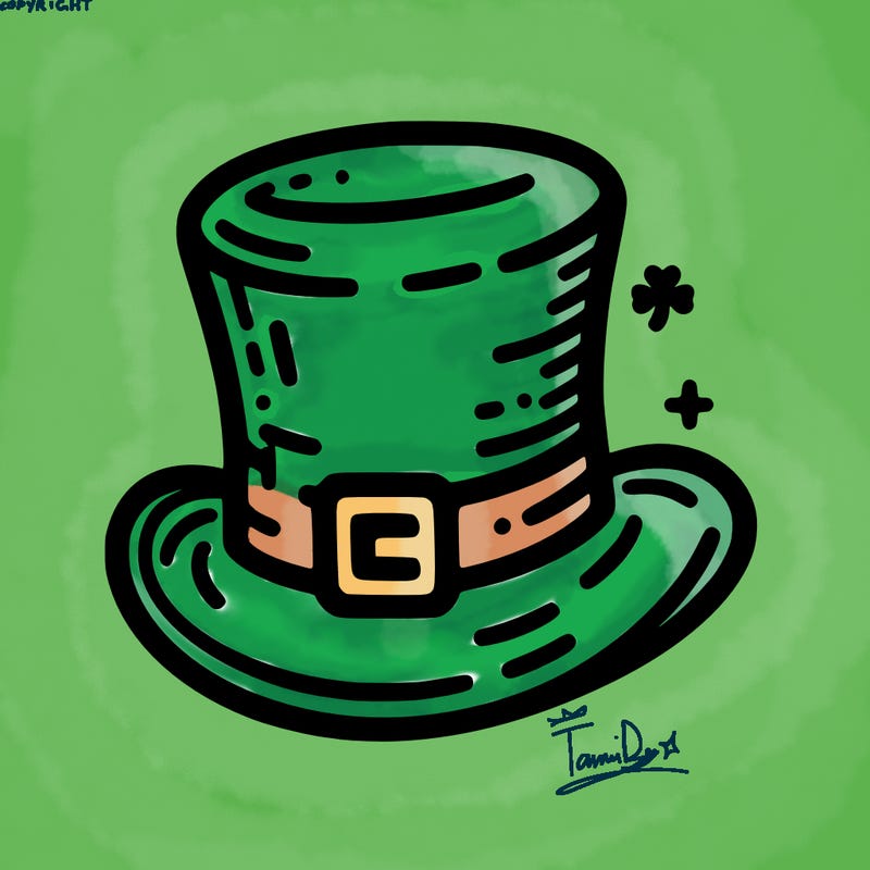 st patrick hat with thin lines