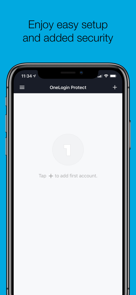 OneLogin Protect app setup interface on a mobile device