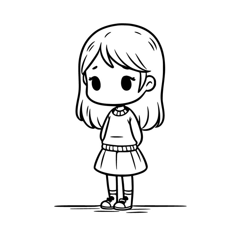 lonely girl stainding