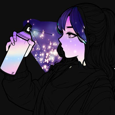 a realistic girl spray, painting