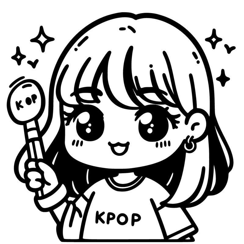 cute k-pop fan girl