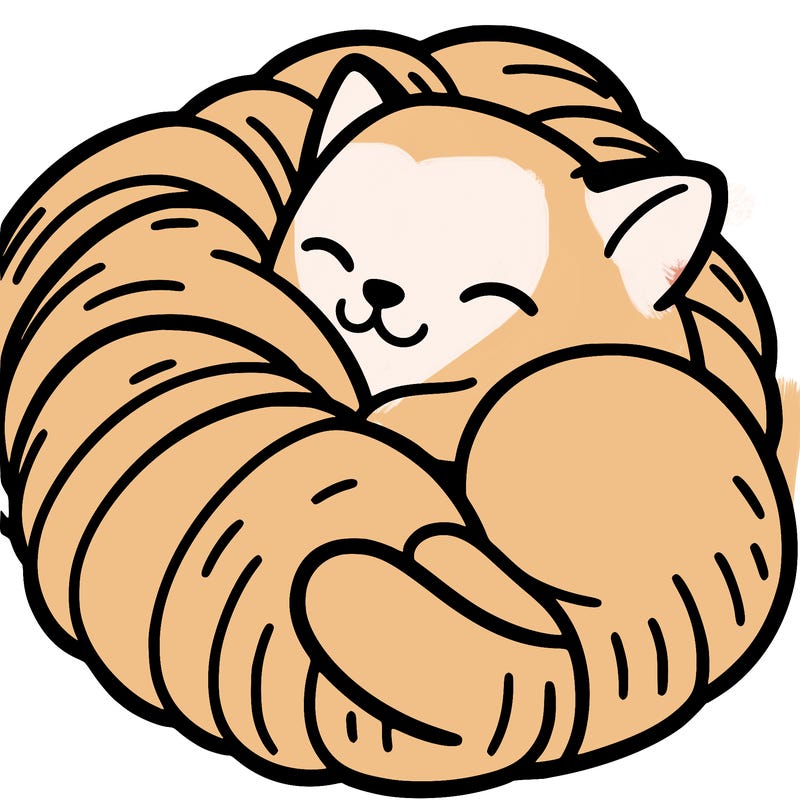 cat in a croissant