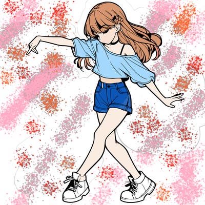 realistic girl danceing