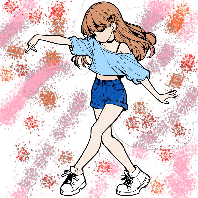 realistic girl danceing