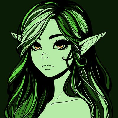elf girl realistic dark fantasy