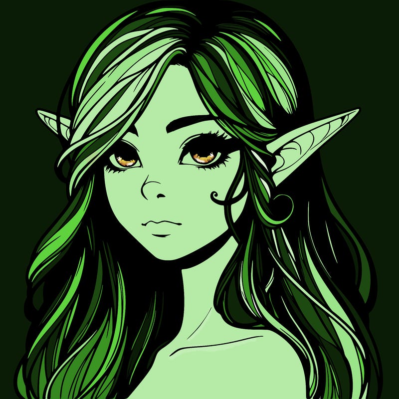 elf girl realistic dark fantasy