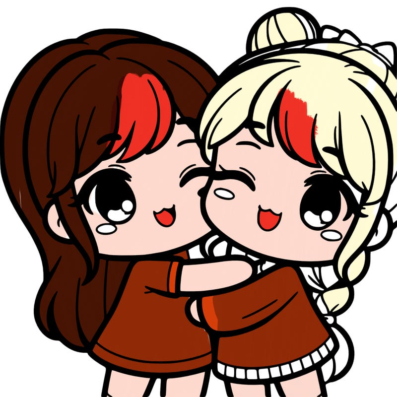 cute girl hugging a cute girl