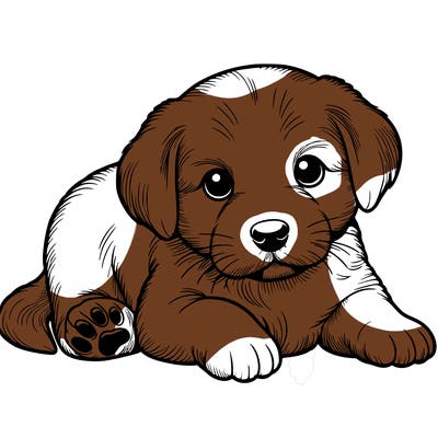 a cute realistic puppy