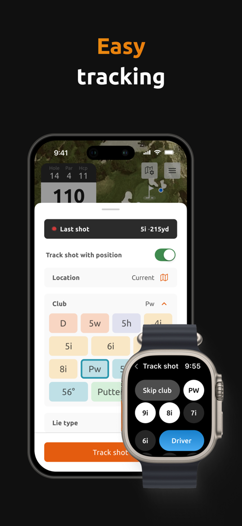 Easy golf shot tracking on iPhone and Apple Watch using the 15th Club app