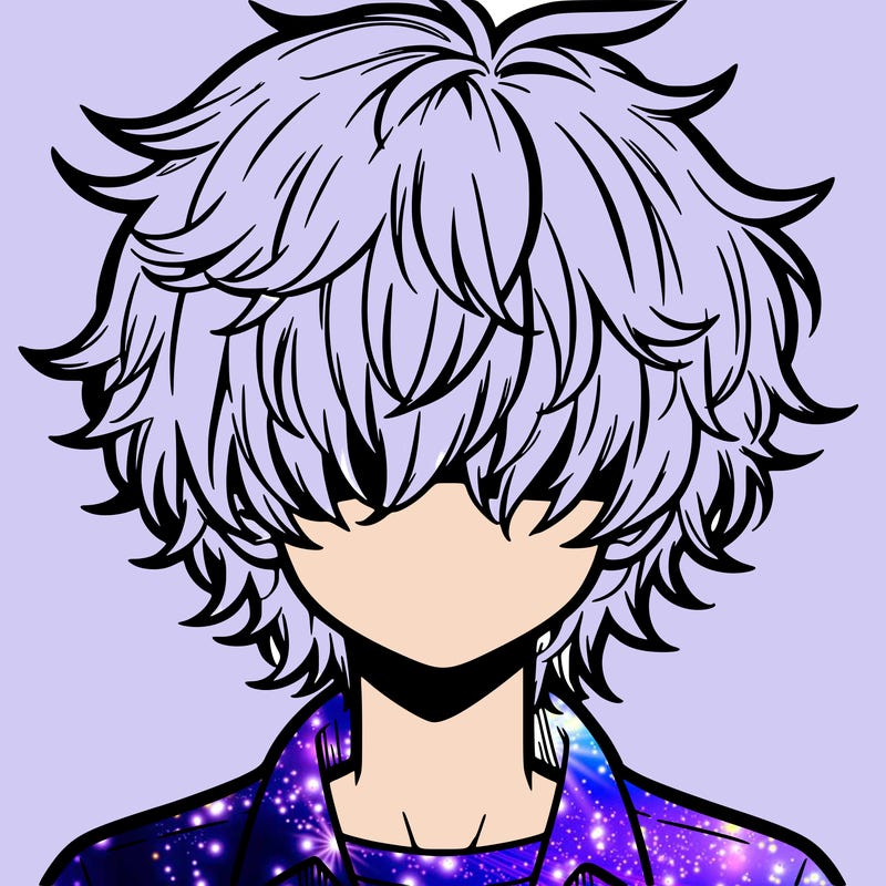 manga boy fluffy hair covering his eyes