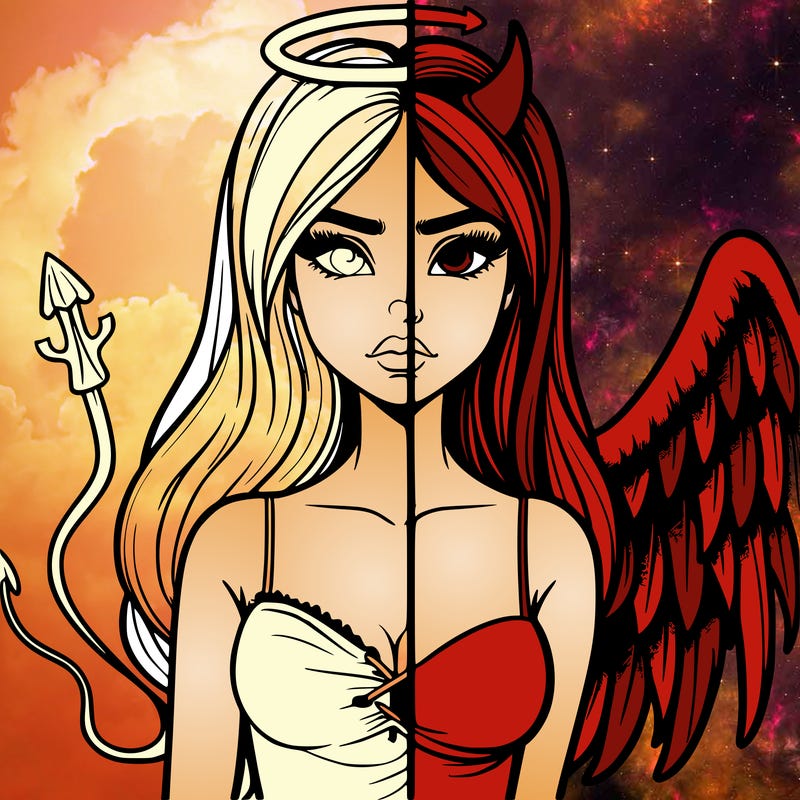 devil vs angel realistic girl