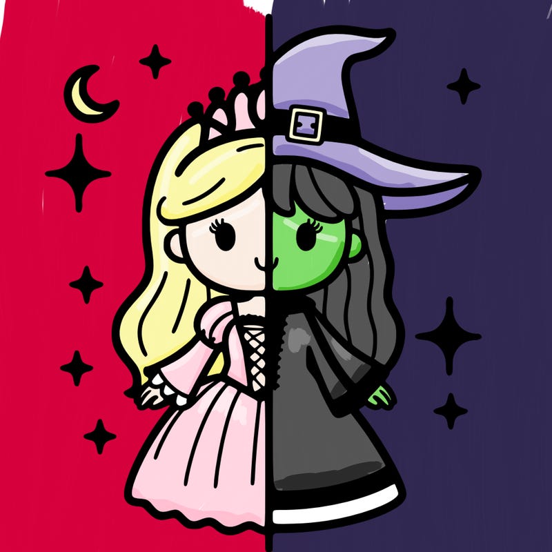 split princess and witch
