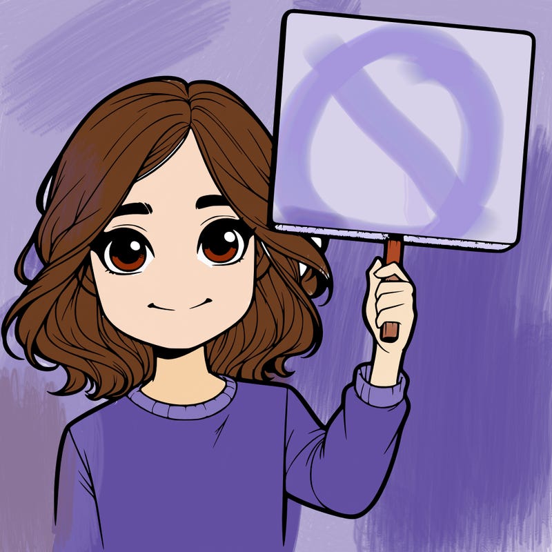 realistic girl holding up a sign