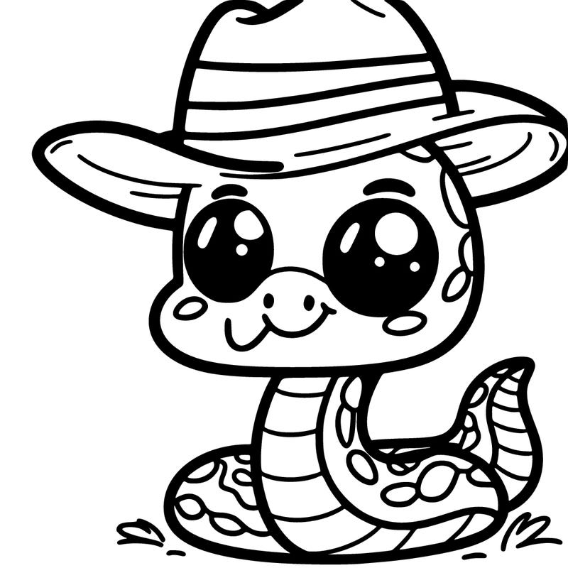 snake with hat