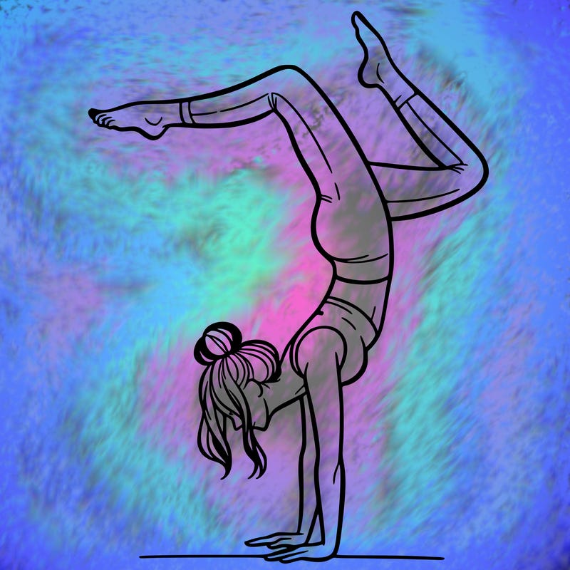 a woman doing a handstand