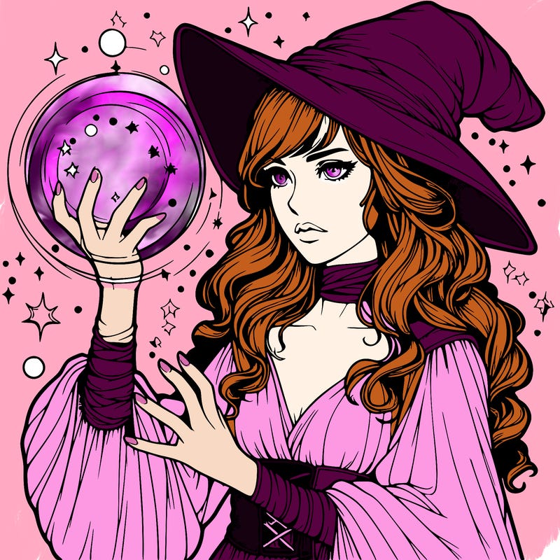 realistic women sorcerer using magic