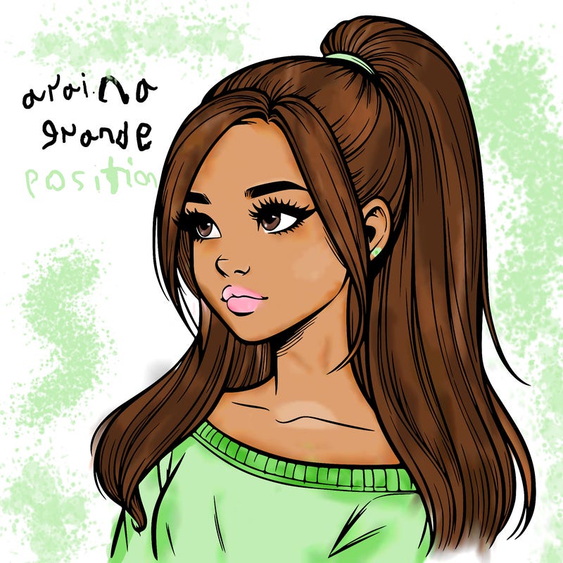 realistic girl with a high ponytail