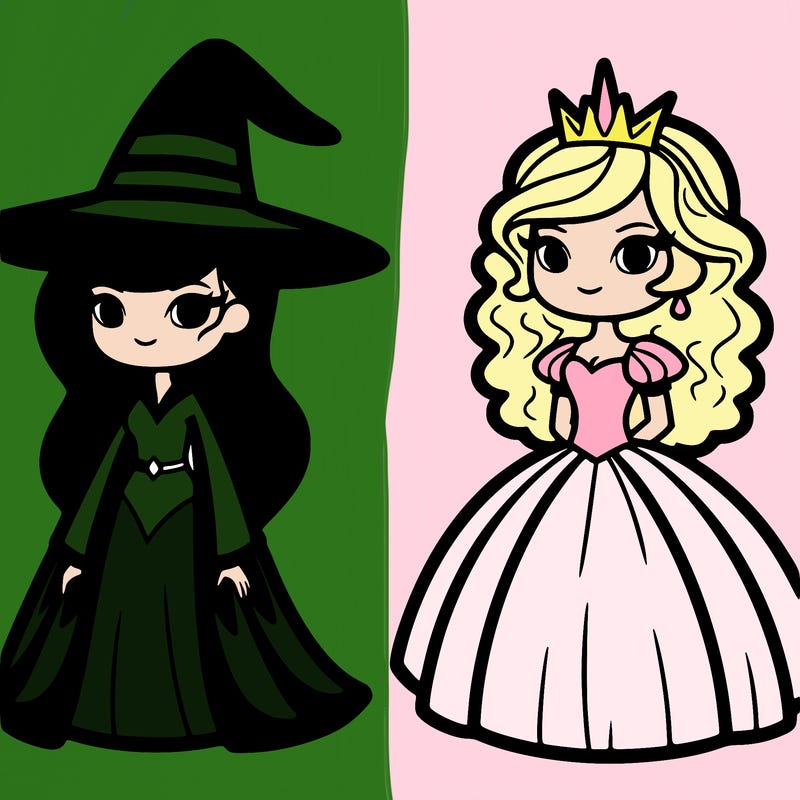 elphaba and glinda  from wicked