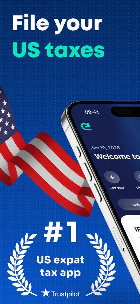 Expatfile - US Expat Taxes - Expatfile mobile app interface for US citizens filing taxes abroad