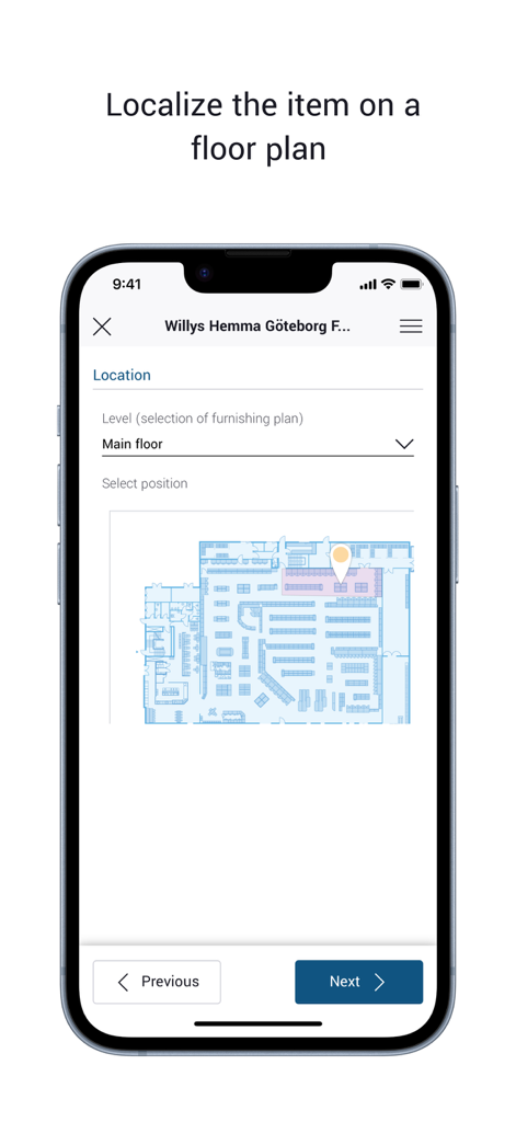 FieldAgent 3.0 - FieldAgent 3.0 app screen showing equipment localization on a supermarket floor plan