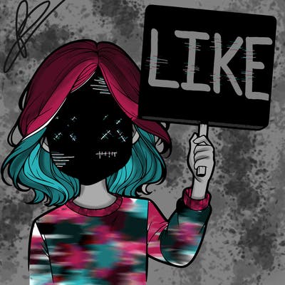 realistic girl holding up a sign