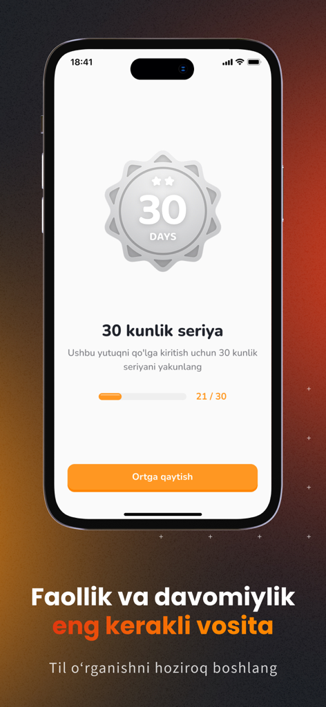 Ibrat Academy - Ibrat Academy app screen showing a 30 day learning streak achievement and progress bar