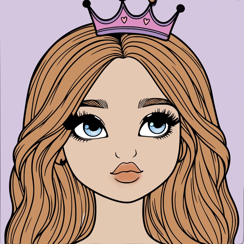 a realistic girl with a crown on