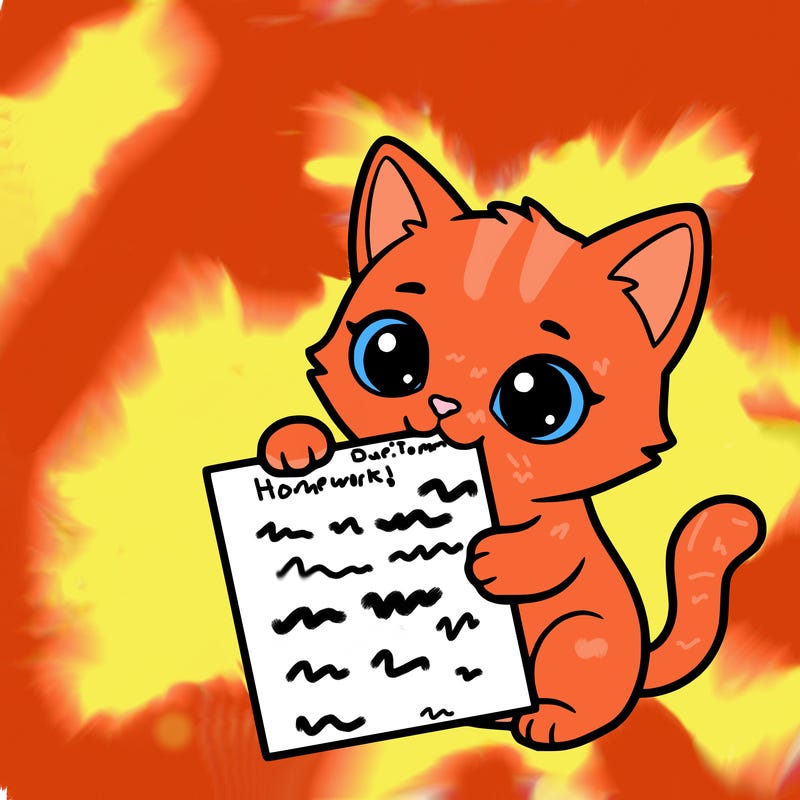 a small cat with a blank sheet of paper in its hand. the cat is sooooooo cute!