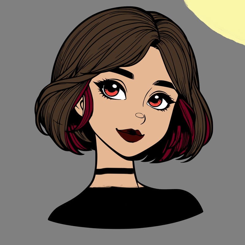 realistic girl with short hair