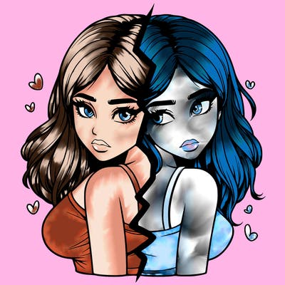 realistic girl split