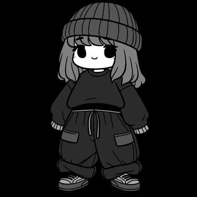 girl with baggy clothes