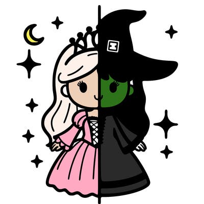 split princess and witch