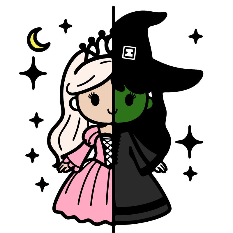 split princess and witch