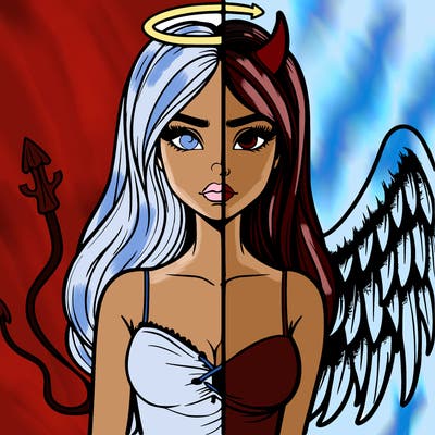 devil vs angel realistic girl