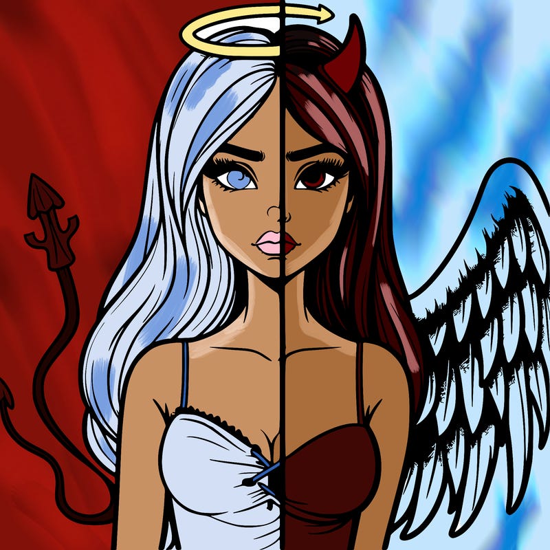 devil vs angel realistic girl