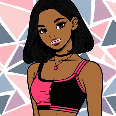 realistic girl in crop top
