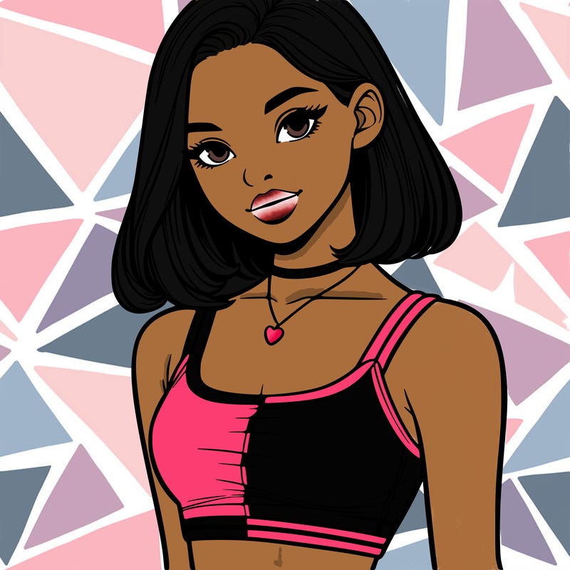 realistic girl in crop top