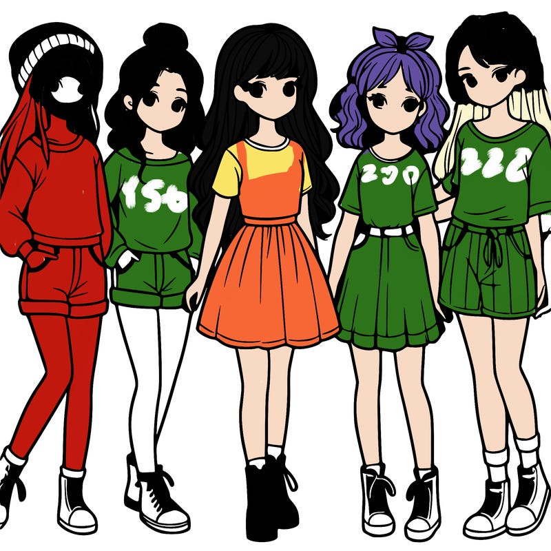 a group of five girls
