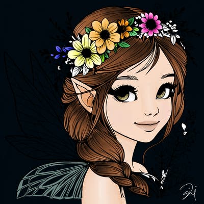 beautiful realistic fairy portrait