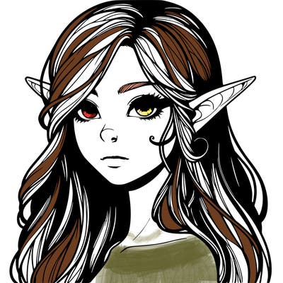 elf girl realistic dark fantasy