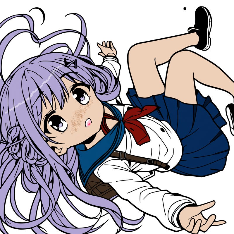 anime girl falling from sky
