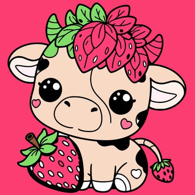 cute strawberry cow