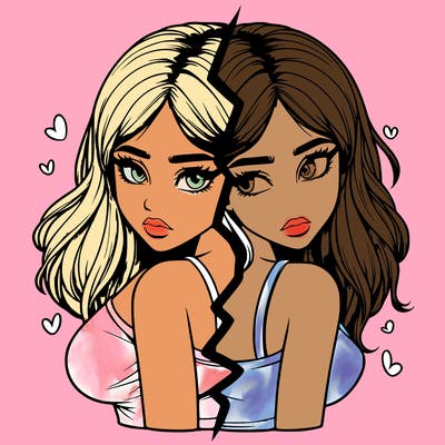 realistic girl split