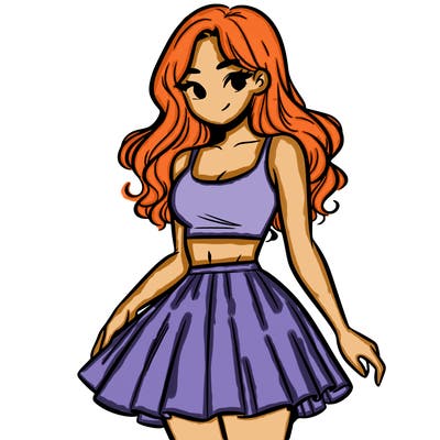 woman in a skirt and crop top