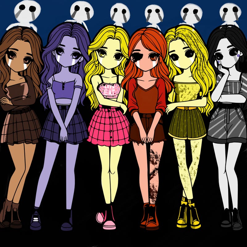 a group of girls realistic