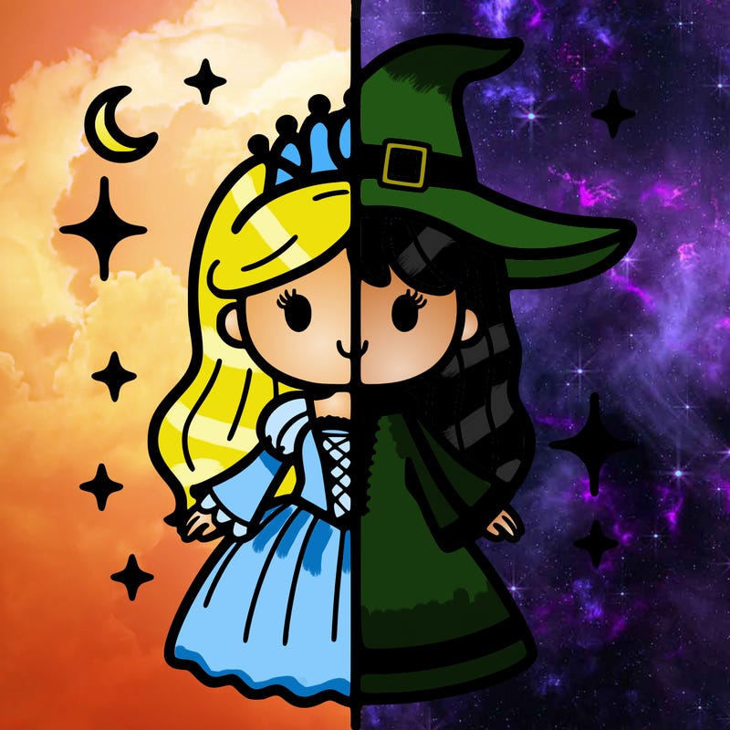 split princess and witch