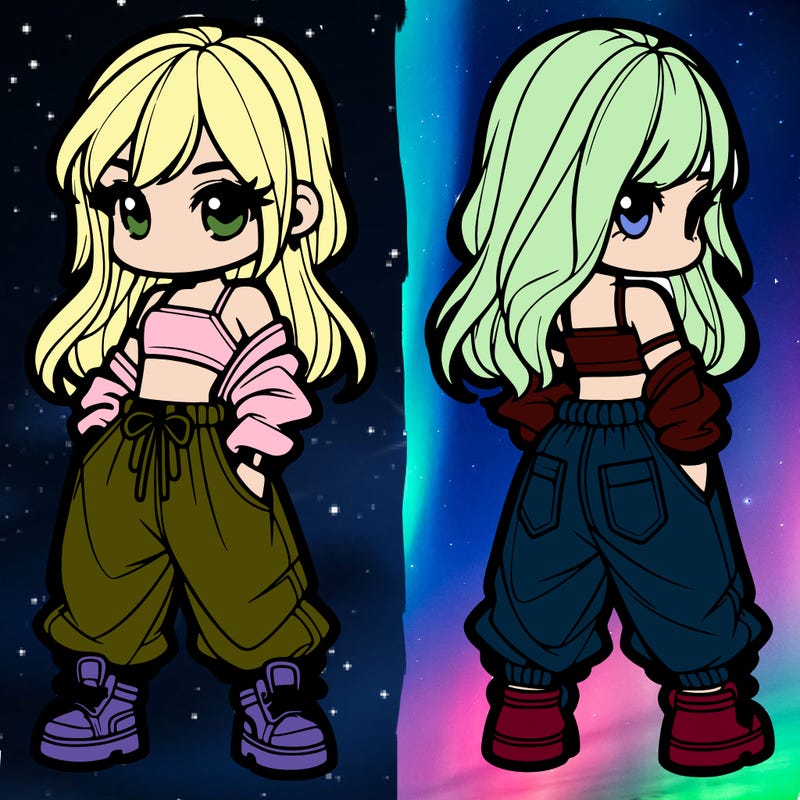 girl in crop top and baggy pants