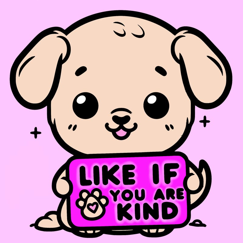 make a sign that says like if you are kind with a cute little dog