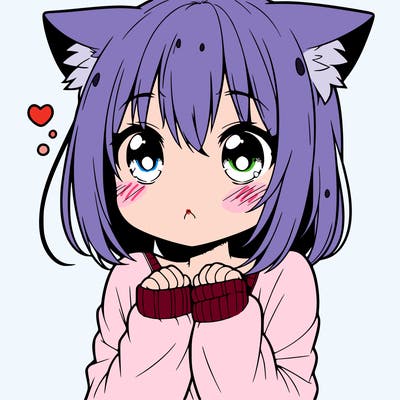 shy anime catgirl