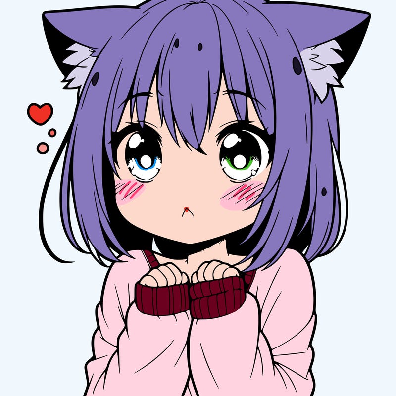 shy anime catgirl